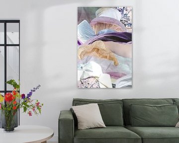 Purple breath, a collage of abstract shapes with a spectrum of neutral, purple and lilac hues by Beautiful Thrills