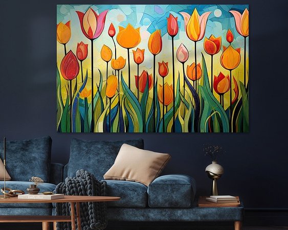 Voorbeeld van het werk in een kamer