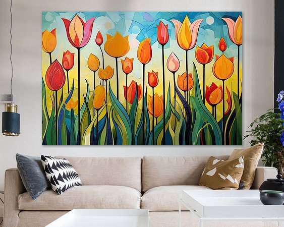 Voorbeeld van het werk in een kamer