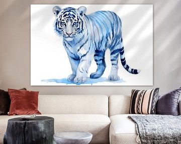 Tigre en bleu sur Uncoloredx12