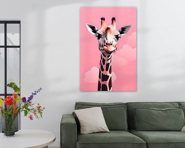 Giraffe in pink by Uncoloredx12