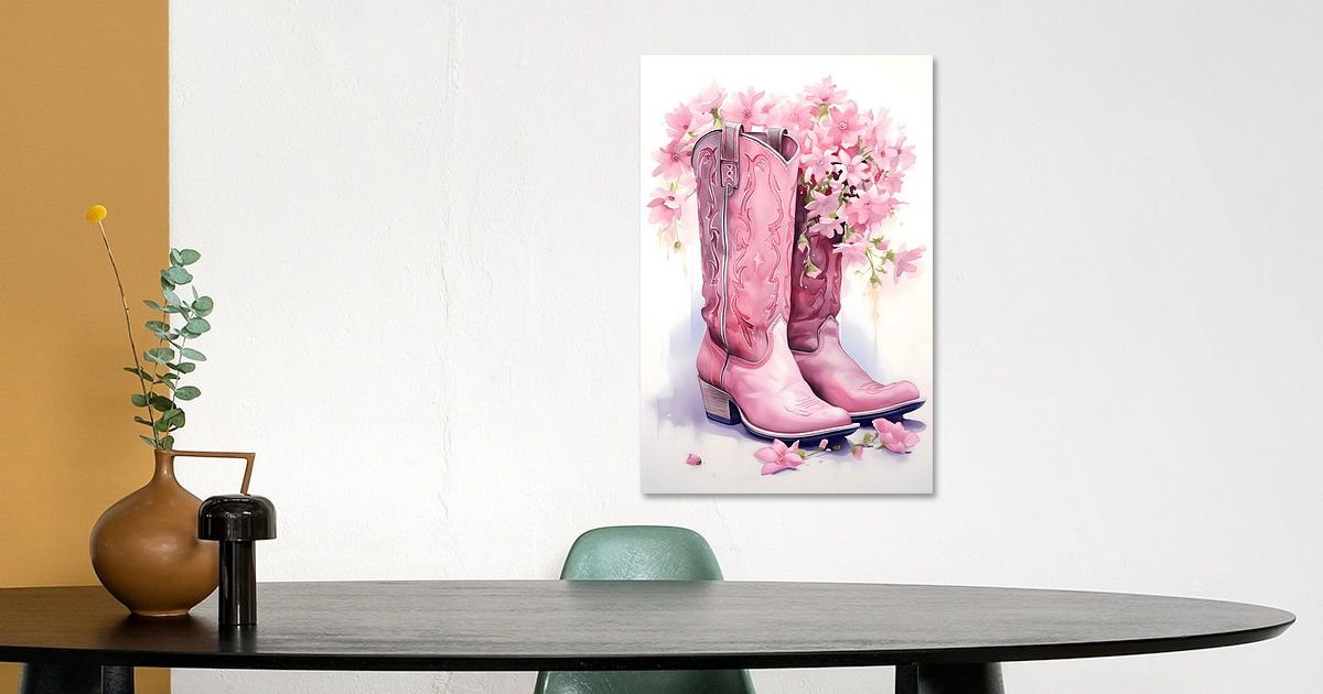 Linilioart Western Wandbild 3-teilig - Cowboy Motiv Auf Leinwand 30x40cm Für Western Deko