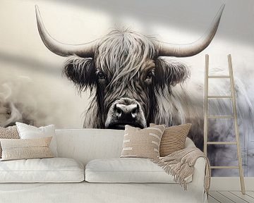 Grote grazer de Schotse hooglander van Vlindertuin-Art