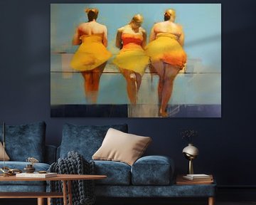 Bodypositivity, abstract portret van drie vrouwen van Studio Allee