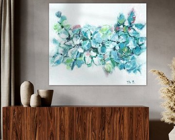 Wreath of hydrangea by Thea Bouwman