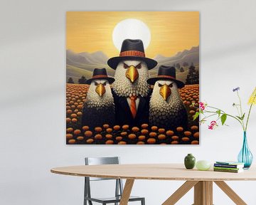 Elegante adelaars: Dappere adelaars in een bloemrijke schemering
