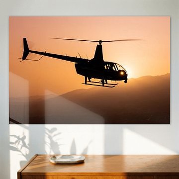 Robinson R66 de la police lors d'un vol de patrouille au-dessus de Fontana, CA.