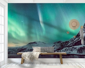 Nordlichter über den Lofoten im Winter in Norwegen von Sjoerd van der Wal Fotografie