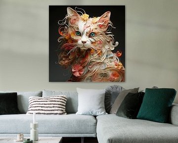 Papier Katze von Raymond Wijngaard