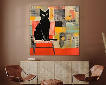 Black Cat Collage van Raymond Wijngaard