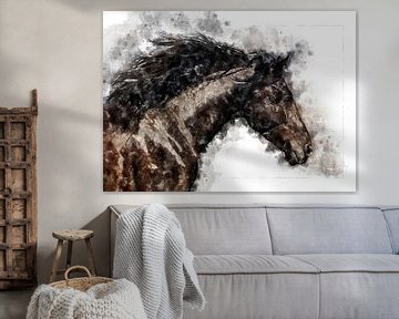 Bruin paard van Theodor Decker