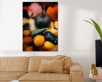 Herfstmand - Herfstfruit - Foto schilderij