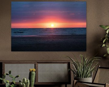 sunset with pink purple sky by Tessa_Ottens