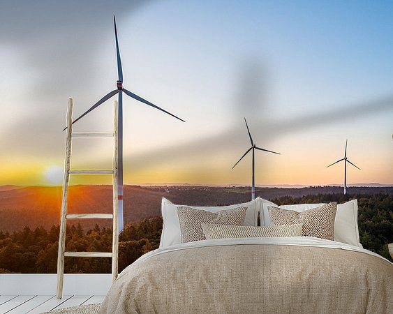 Voorbeeld van het werk in een kamer