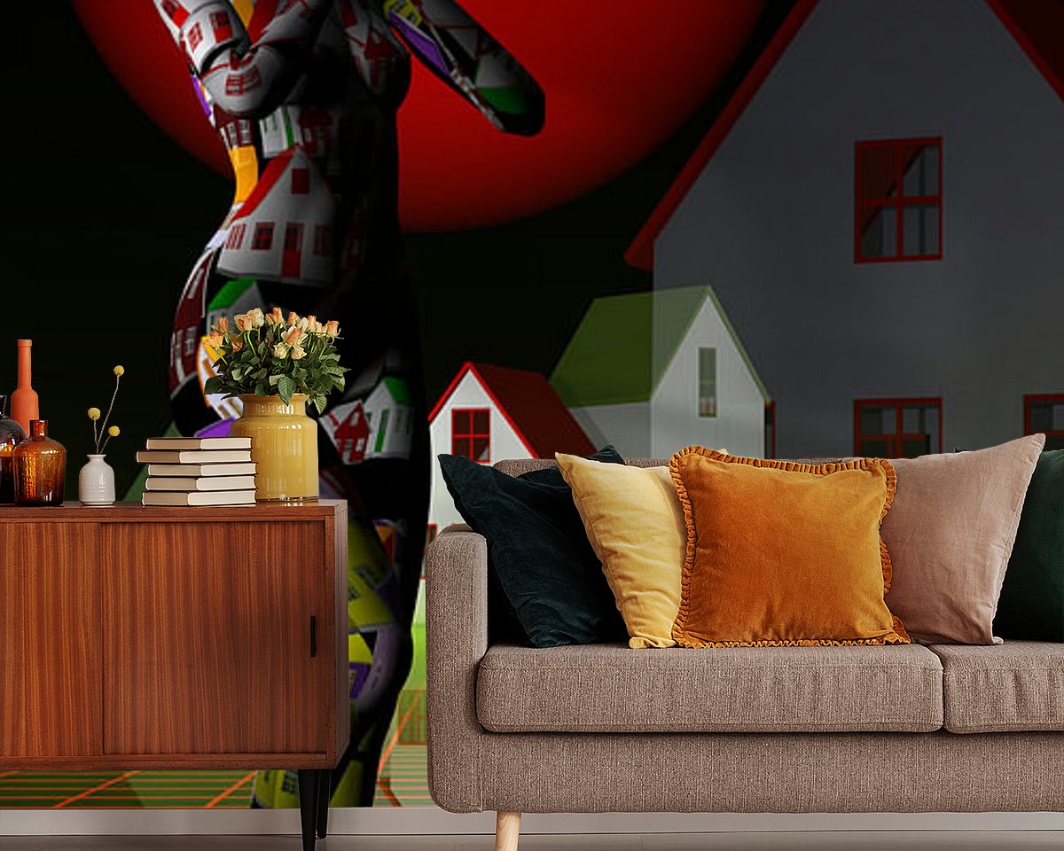 Voorbeeld van het werk in een kamer