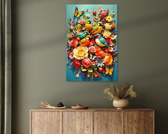 Voorbeeld van het werk in een kamer