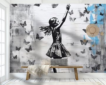 All My Friends | Street Art | Banksy Style van Blikvanger Schilderijen