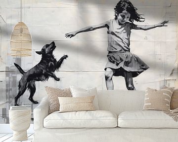 Jump, Jump | Banksy Style Urban Art van Blikvanger Schilderijen