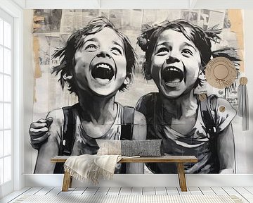 The Surprise | Banksy Inspired No. 47098 van Blikvanger Schilderijen