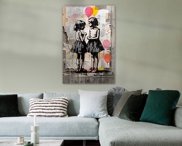 Balloons and Shoes | Banksy Inspired No. 50050 van Blikvanger Schilderijen