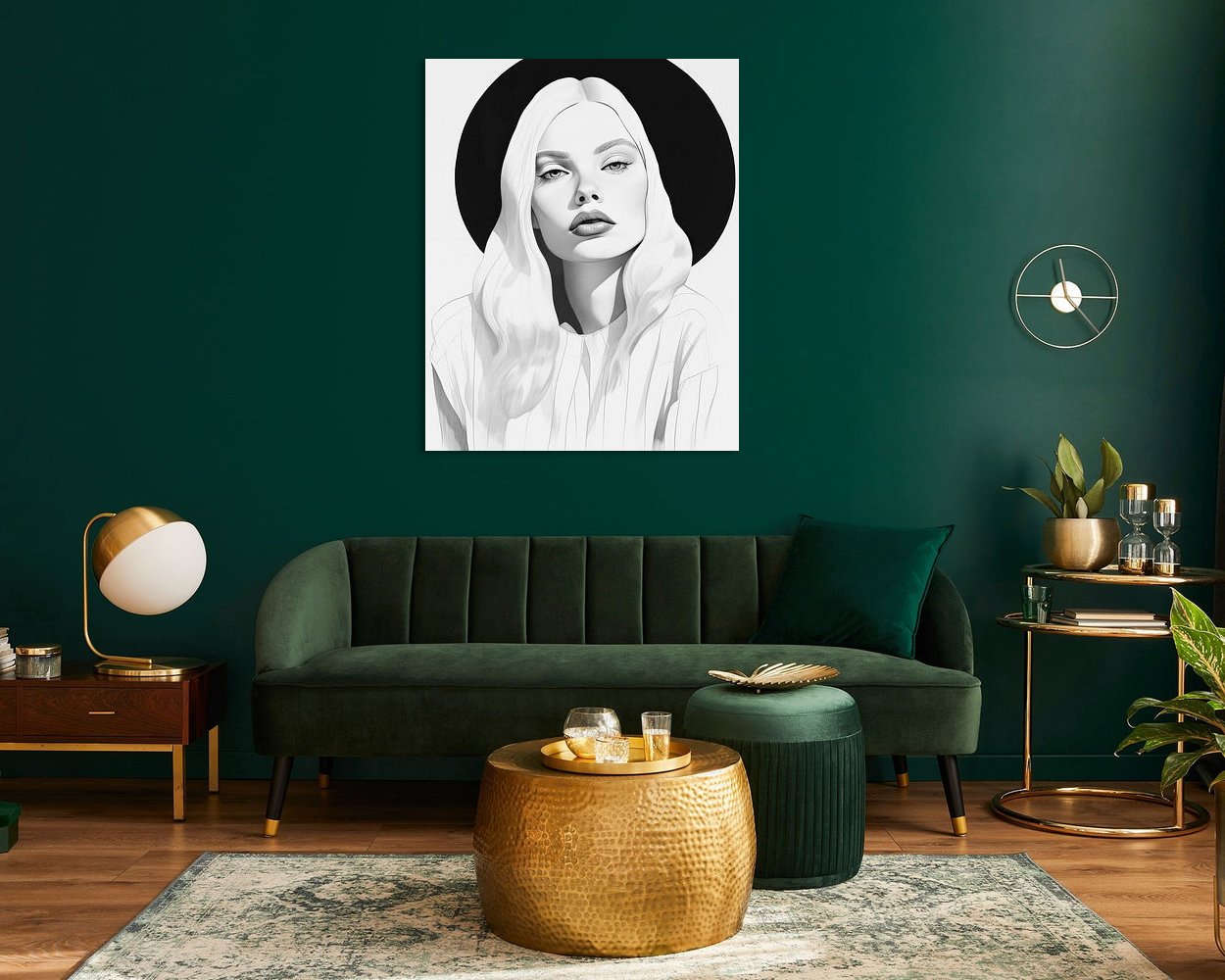 Voorbeeld van het werk in een kamer