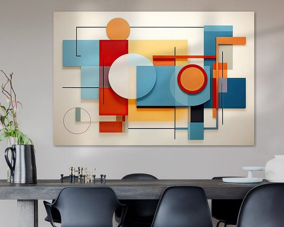 Voorbeeld van het werk in een kamer