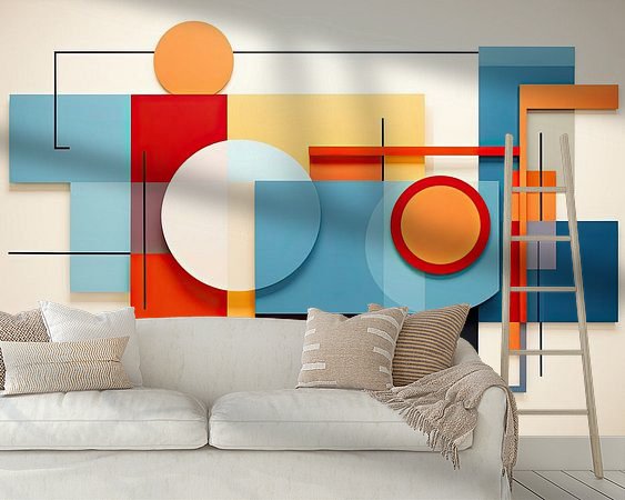 Voorbeeld van het werk in een kamer