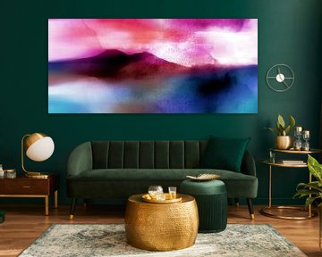 Scandinavian Landscape Magenta by Mad Dog Art