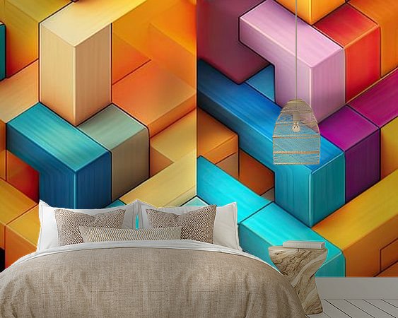 Voorbeeld van het werk in een kamer