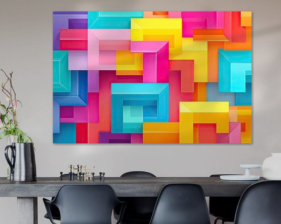 Voorbeeld van het werk in een kamer