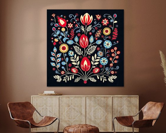 Voorbeeld van het werk in een kamer