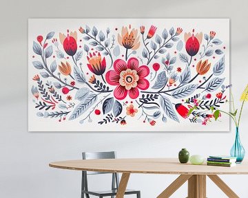 Bloemen patroon Scandinavische stijl van Vlindertuin Art