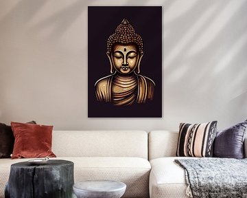 Magnifique bouddha en or : art spirituel pour les espaces de méditation sur Marian Nieuwenhuis