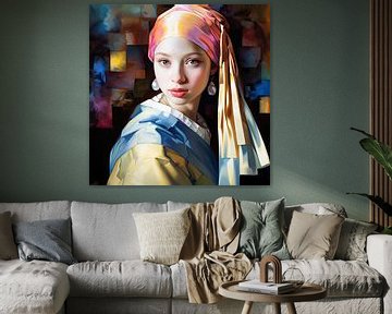 Vermeer La jeune fille à la boucle d'oreille en perle sur Vlindertuin Art