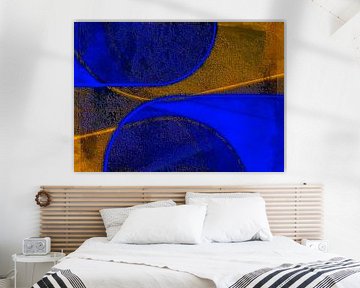 Lumineux Mid Century Bauhaus Forms Bleu cobalt sur FRESH Fine Art