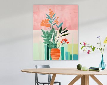 Collage coloré et joyeux avec des fleurs sur Studio Allee