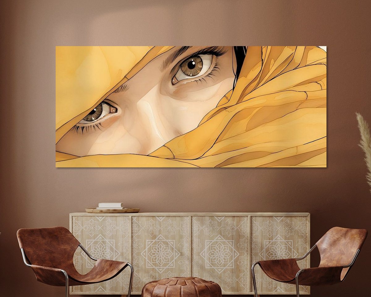 Voorbeeld van het werk in een kamer