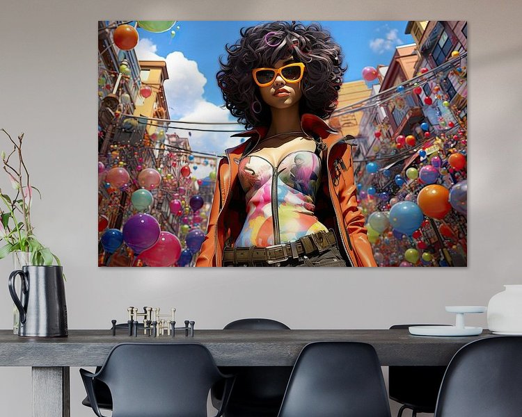 Voorbeeld van het werk in een kamer