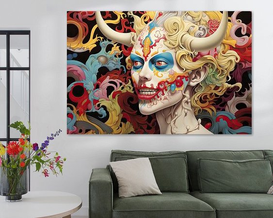 Voorbeeld van het werk in een kamer