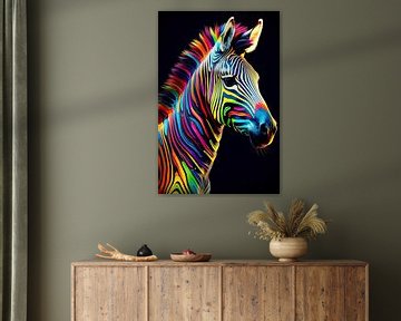 Zebra in kleur van Wall Wonder