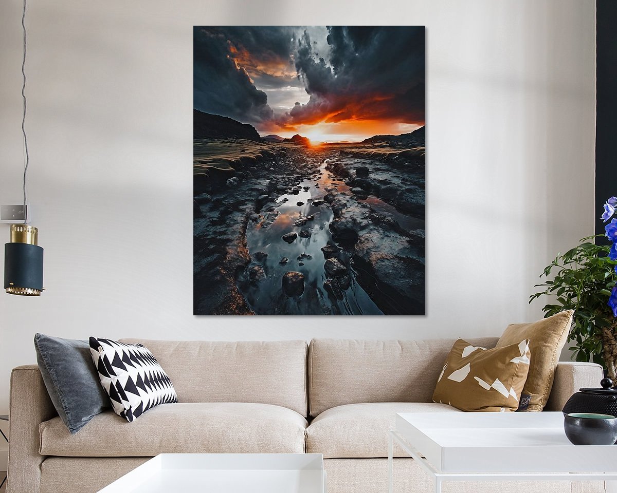 Voorbeeld van het werk in een kamer