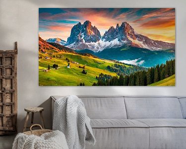 Voorbeeld van het werk in een kamer