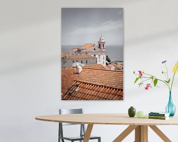 View over the rooftops on Lisbon Bay, Portugal by Bart Clercx