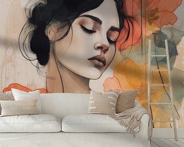 Illustration: Modernes Porträt von Carla Van Iersel