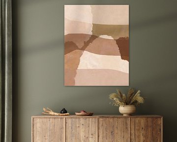Abstract organic shapes and lines in warm colors. Landscape in earth tones by Dina Dankers