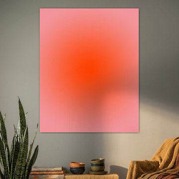 Retro 70er Jahre Neon Kunst. Abstrakter Farbverlauf in Orange und Pink von Dina Dankers