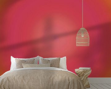 Retro jaren 70 neon kunst. Abstract kleurverloop in roze en oranje van Dina Dankers