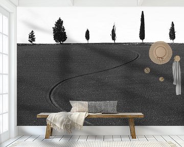 Six different trees and a furrow. Tuscany by Stefano Orazzini