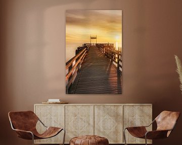 Boltenhagen Seebrücke zum Sonnenaufgang Hochkant Bild von Voss Fine Art Fotografie