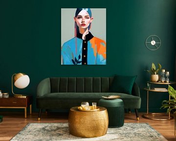 Portrait moderne d'une personne qui attire l'attention par ses couleurs sur Carla Van Iersel